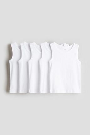 رکابی سفید بچه گانه پنبه ای H&M - کد 858144258
