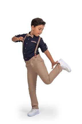 کت و شلوار سرمه ای بچه گانه یقه کتی Mnk Baby&Kids - کد 776333332
