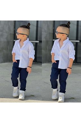 کت و شلوار سرمه ای بچه گانه یقه کتی Mnk Baby&Kids - کد 360929384