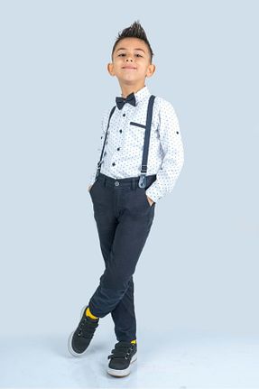 کت و شلوار سفید بچه گانه یقه هفت Mnk Baby&Kids - کد 637381494