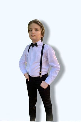 کت و شلوار سفید بچه گانه یقه نوک تیز Mnk - کد 41898451
