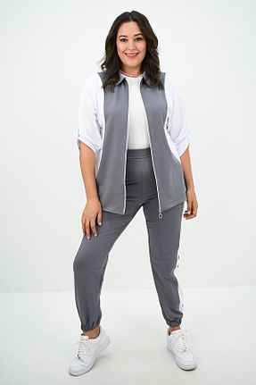 ست گرمکن سایز بزرگ طوسی زنانه سایز بزرگ Koza Butik - کد 855988274