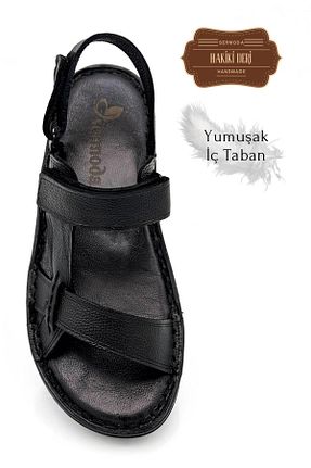 صندل مشکی مردانه پاشنه تخت Moda Anna - کد 855225569