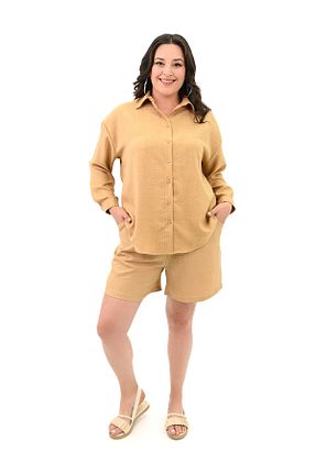 ست بالاتنه و پائین تنه قهوه ای زنانه بافتنی Koza Butik - کد 835673986
