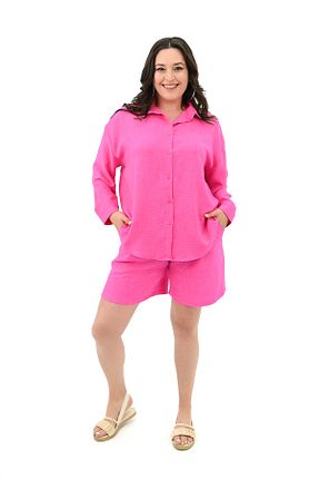 ست بالاتنه و پائین تنه صورتی زنانه بافتنی Koza Butik - کد 835675918