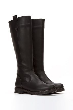 چکمه مشکی زنانه چرم مصنوعی Akçetin Moda - کد 857879024