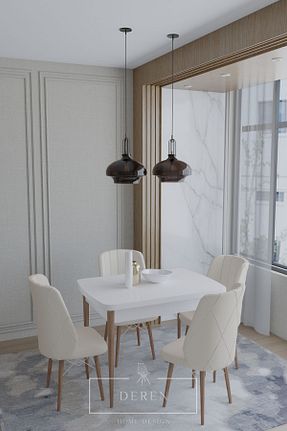 ست میز آشپزخانه بژ فلزی DEREN HOME - کد 805983946