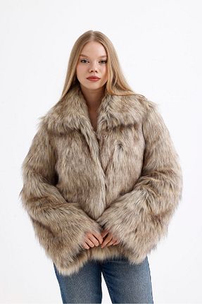 کاپشن بژ زنانه اورسایز KürkZone - کد 858071488