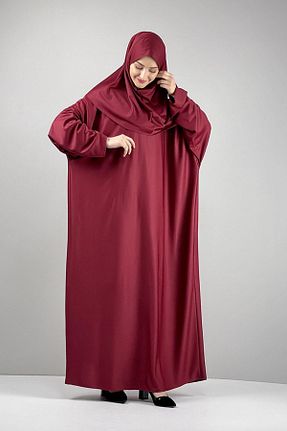 کلاه و ابایا زرشکی زنانه پلی استر Genel Markalar - کد 308347551