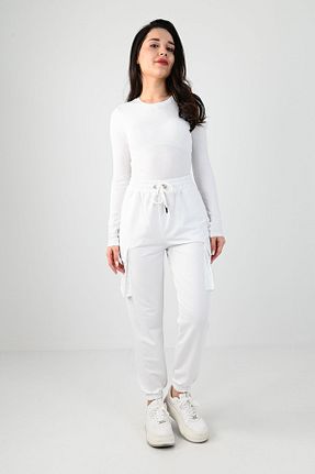 شلوار سفید زنانه بافتنی Koza Butik - کد 806484256