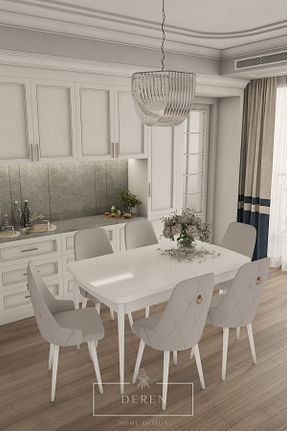 ست میز آشپزخانه طوسی چوب DEREN HOME - کد 747757508