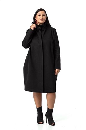 پالتو پشمی سایز بزرگ مشکی زنانه سایز بزرگ DISENTIS MODEST - کد 857898846