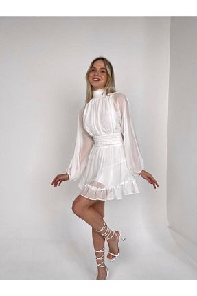 لباس سفید زنانه بافتنی hillone - کد 710850615