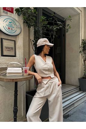 ست بالاتنه و پائین تنه بژ زنانه بافتنی Rabury Butik - کد 825663674