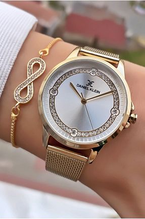 ساعت مچی طلائی زنانه 36-40 میلی متر Daniel Klein - کد 810214770