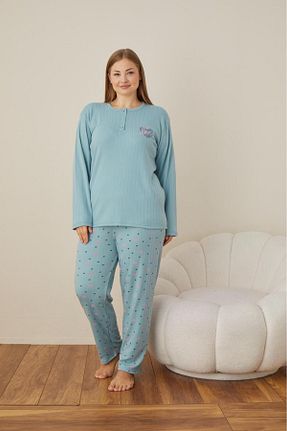 ست لباس راحتی سایز بزرگ متالیک زنانه طرح دار Temporium - کد 858060051