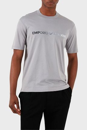 تیشرت طوسی مردانه رگولار Emporio Armani - کد 828233298