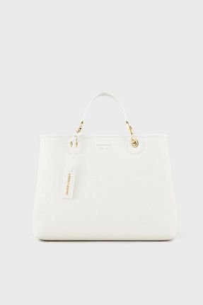 کیف دوشی سفید زنانه چرم مصنوعی Emporio Armani - کد 640421276