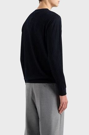 پلیور سرمه ای مردانه ساده Emporio Armani - کد 848028475