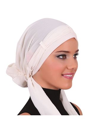 کلاه شنای حجاب بژ زنانه fidan bone - کد 50882995