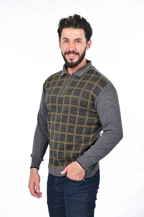 پلیور طوسی مردانه Kazayağı Kamalı - کد 209027800