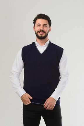 سوئیتر سرمه ای مردانه اکریلیک Kamalı - کد 831391617