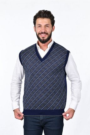 سوئیتر سرمه ای مردانه اکریلیک Kamalı - کد 750829483
