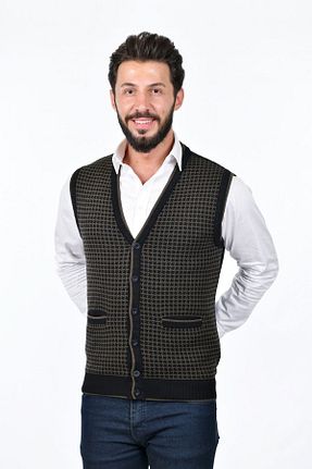 جلیقه مشکی مردانه رگولار Kamalı - کد 752039389