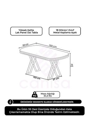 میز آشپزخانه سفید MDF Canisa - کد 807445097