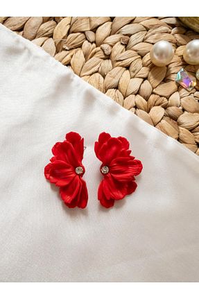 گوشواره جواهر قرمز میخ BeuBella Aksesuar - کد 854068104