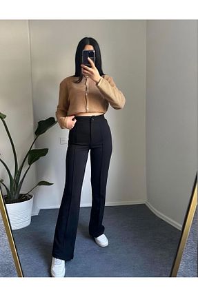 شلوار مشکی زنانه لیکرا Butik - کد 858144327
