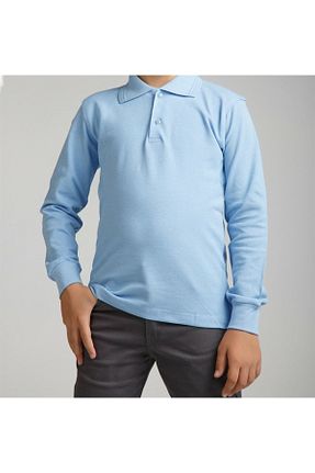پولوشرت آبی بچه گانه پنبه ای QKK - کد 855286141