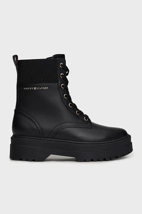 بوت / نیم بوت مشکی زنانه چرم خالص Tommy Hilfiger - کد 856170568