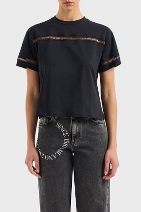 تیشرت مشکی زنانه رگولار Emporio Armani - کد 814516066