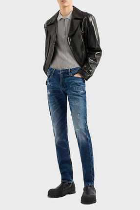 شلوار جین سرمه ای مردانه پاچه تنگ Emporio Armani - کد 816740511