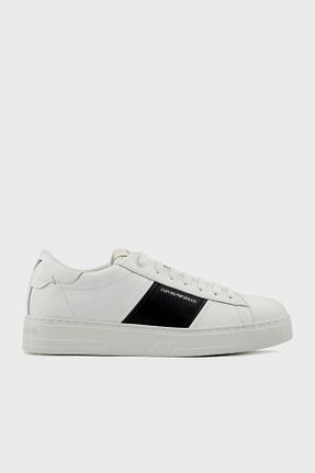 کفش اسنیکر سفید مردانه چرم اصل Emporio Armani - کد 805826633