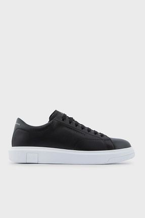 کفش اسنیکر مشکی مردانه چرم اصل Armani Exchange - کد 651430211
