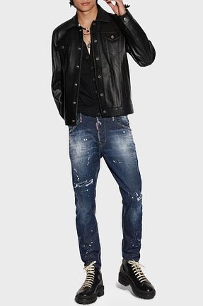 شلوار جین سرمه ای مردانه پاچه تنگ DSquared2 - کد 736220291
