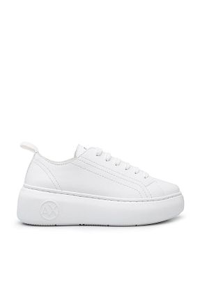 کفش کژوال سفید زنانه چرم خالص Armani Exchange - کد 53718093