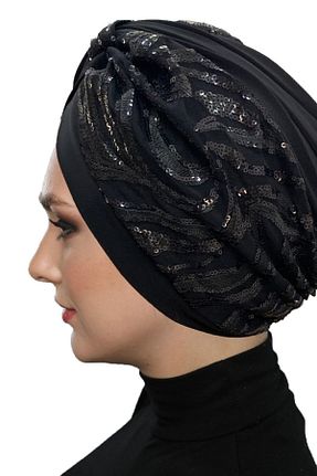 کلاه شنای حجاب مشکی زنانه fidan bone - کد 239743133