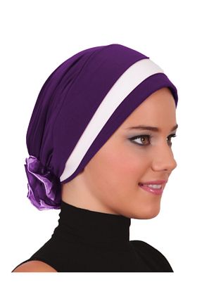 کلاه شنای حجاب بنفش زنانه fidan bone - کد 51443541