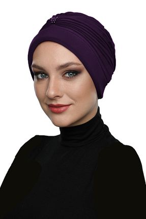 کلاه شنای حجاب بنفش زنانه fidan bone - کد 51109387