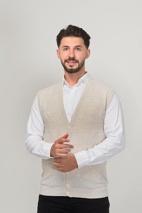 جلیقه طوسی مردانه اورسایز Kamalı - کد 840011908