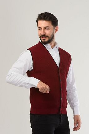 جلیقه زرشکی مردانه اورسایز Kamalı - کد 831400949