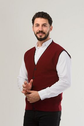 جلیقه زرشکی مردانه اورسایز Kamalı - کد 831400949