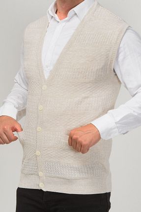 جلیقه طوسی مردانه اورسایز Kamalı - کد 840011908