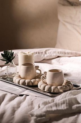 فنجان قهوه سفید 2 نفره LALEZEN HOME - کد 769999440