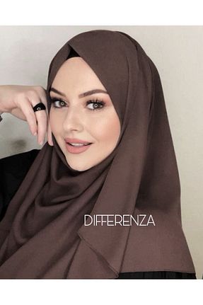 شال قهوه ای زنانه کرپ Differenza - کد 846478314