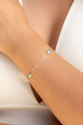 دستبند طلا طوسی زنانه 14 عیار Uşaklıhafız 1945 - کد 857898998