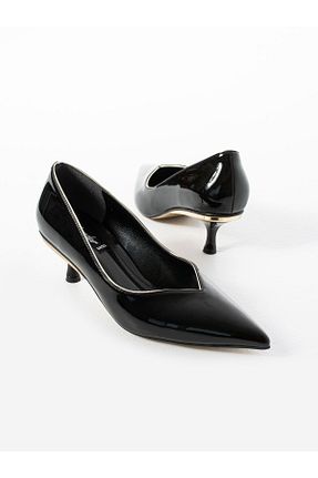 کفش پاشنه بلند کلاسیک مشکی زنانه چرم لاکی Alemdar Shoes - کد 857888658